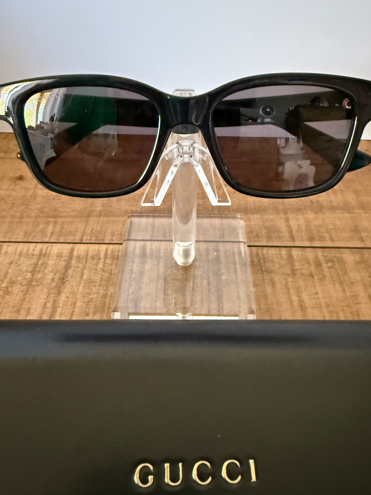 Gucci Gg1716s 001 Sunglasses Mens Black Square Frame Black Lens Made Italy Case